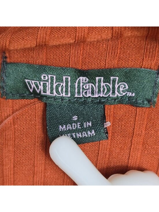 NEW Wild Fable Small Ribbed Rust Orange Midi Bodycon Dress Sleeveless Stretch - Picture 2 of 4